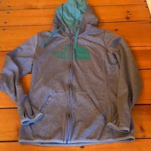 The North Face hooded zip up sweatshirt